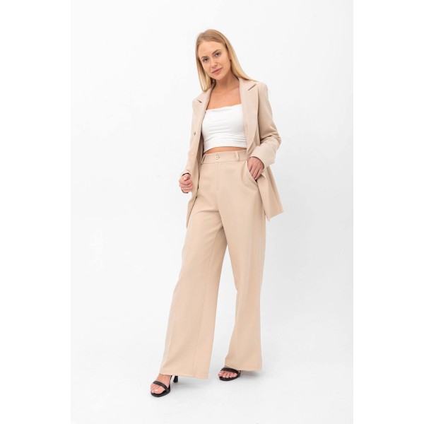 Cream High Waist Trousers