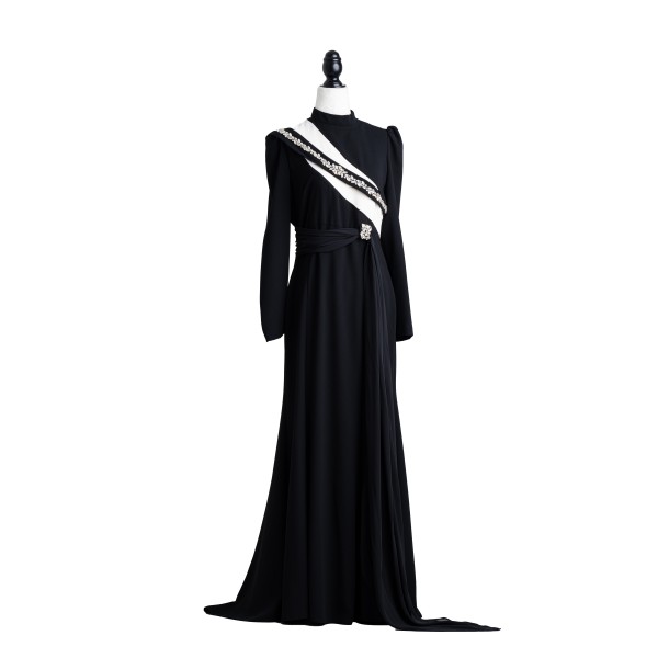 Black White Evening Dress